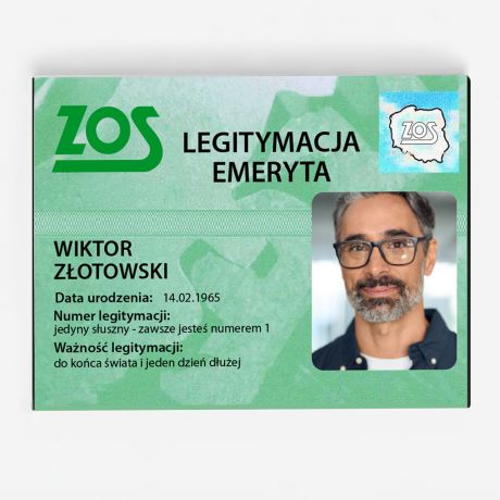 Pralinki LEGITYMACJA EMERYTA upominek dla emeryta prezent dla emeryta prezent na odejcie na emerytur