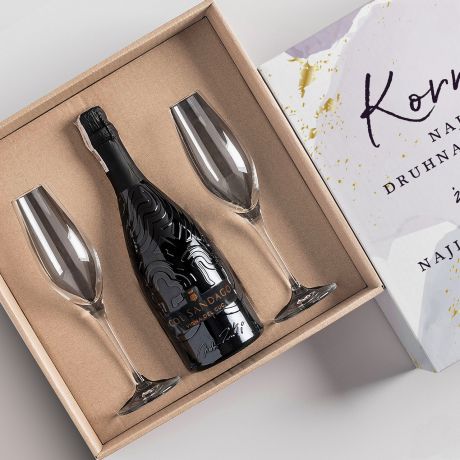 Prezent DLA DRUHNY prosecco z kieliszkami