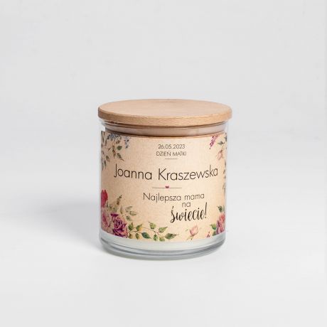 PREZENT NA DZIE MAMY personalizowana wieca naturalna