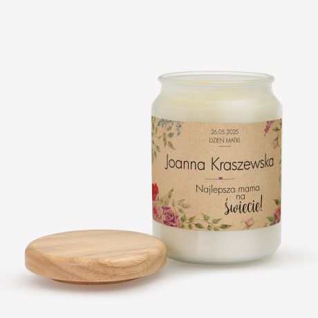PREZENT NA DZIE MAMY personalizowana wieca naturalna
