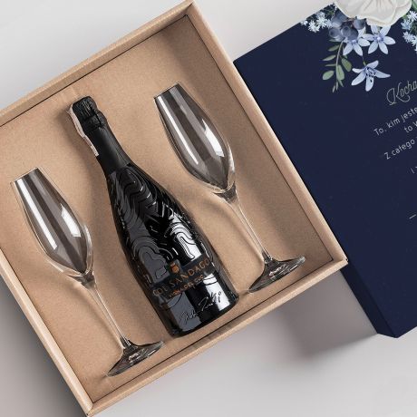 Prosecco z kieliszkami PODZIKOWANIE DLA RODZICW