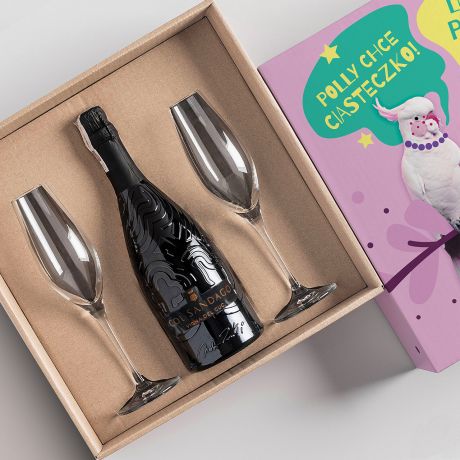 Prosecco z kieliszkami PREZENT DLA KUZYNKI