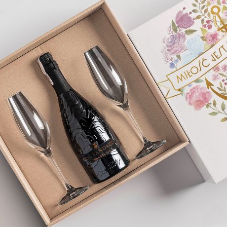 Prosecco z kieliszkami PREZENT DLA MAESTWA