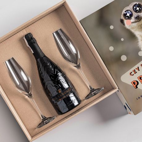 Prosecco z kieliszkami PREZENT DLA MIONICZKI PROSECCO