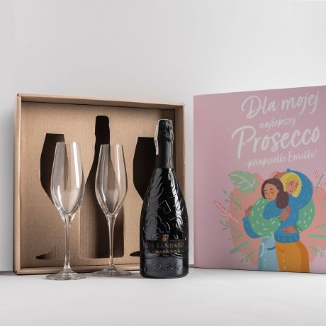 Prosecco z kieliszkami PREZENT DLA PRZYJACIӣKI