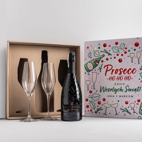 Prosecco z kieliszkami PREZENT NA WITA DLA PRZYJACIӣKI zestaw prezentowy