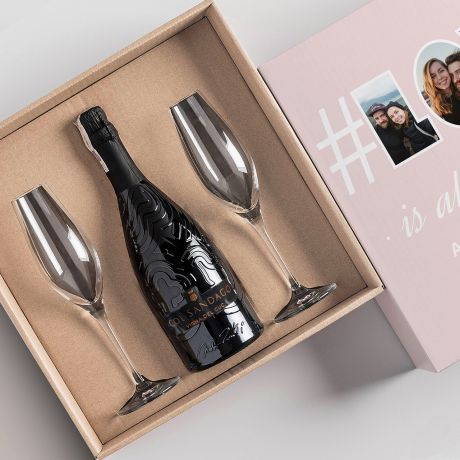 Prosecco z kieliszkami PREZENT LUBNY OD WIADKOWEJ
