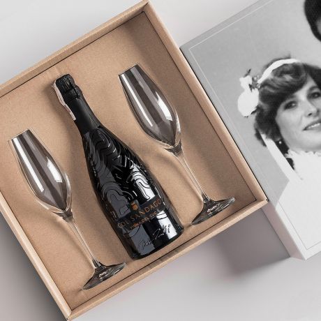 Prosecco z kieliszkami BOX PREZENTOWY DLA PARY