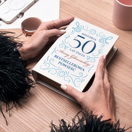 Pudeko ksika TABLE BOOK prezent na 50 dla kobiety prezent na 50 urodziny dla kobiety