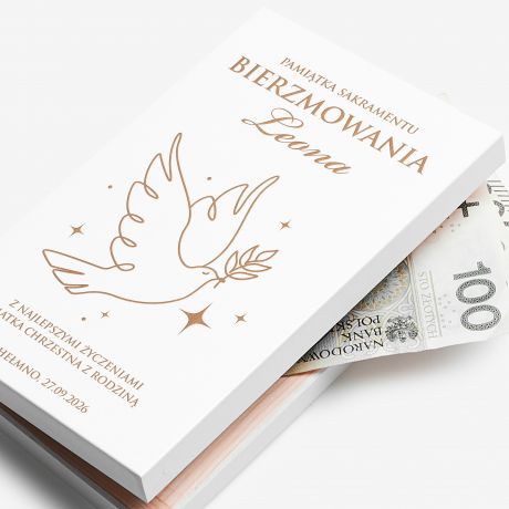 Pude�ko na pieni�dze z grawerem PAMI�TKA BIERZMOWANIA pami�tka bierzmowania prezent na bierzmowanie