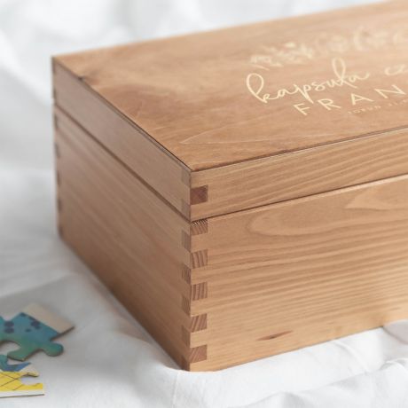 Memory box KAPSUA CZASU DLA DZIECKA skrzynia z grawerem