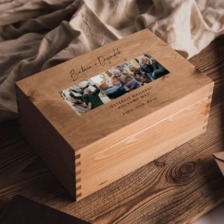 Pude�ko wspomnie� ze zdj�ciami PREZENT DLA BABCI I DZIADKA pude�ko na zdj�cia prezent na Dzie� Babci i Dziadka