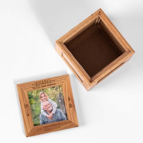 Pudełko ze zdjęciami ODWAGA prezent dla dziadka na urodziny