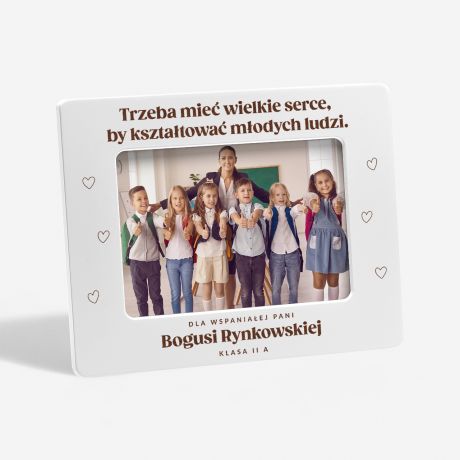 Grawerowana ramka dla nauczyciela WIELKIE SERCE prezent dla nauczycielki prezent na Dzie Nauczyciela