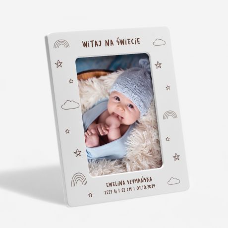 Personalizowana ramka na zdjcie UPOMINEK NA NARODZINY DZIECKA