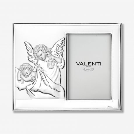 Srebrna ramka na chrzest z Anio�em Str�em TW�J TEKST ramka na chrzest pami�tka chrztu prezent na chrzest