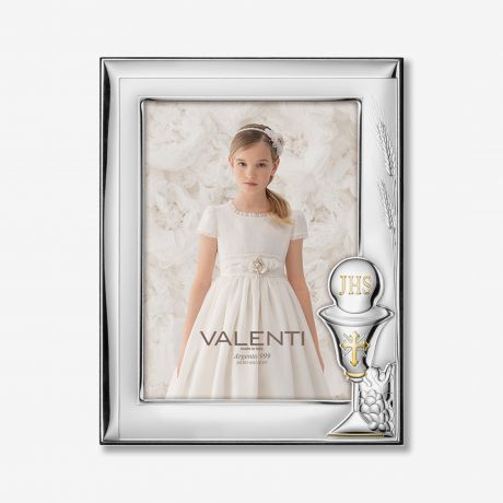 Srebrna RAMKA NA ZDJ�CIE KOMUNIJNE pami�tka pierwszej komunii �wi�tej ramka na zdj�cie komunijne