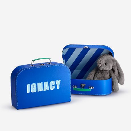 Rcznie szyty kuferek dla dziecka Z IMIENIEM prezent dla chopca prezent dla chopczyka walizka personalizowana