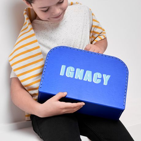 Rcznie szyty kuferek dla dziecka Z IMIENIEM prezent dla chopca prezent dla chopczyka walizka personalizowana