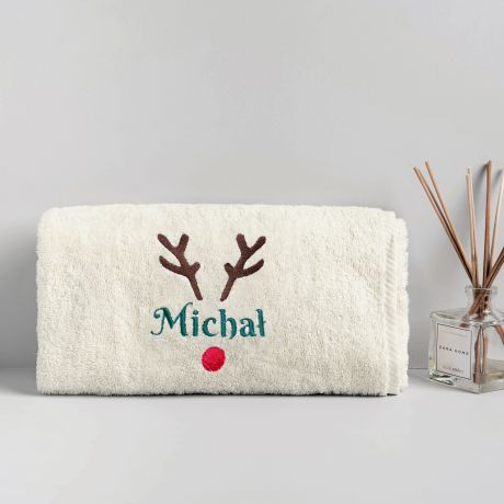 Rcznik witeczny  z haftem RENIFER