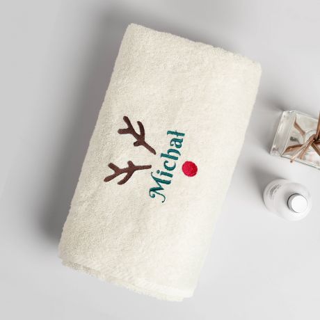 Rcznik witeczny  z haftem RENIFER