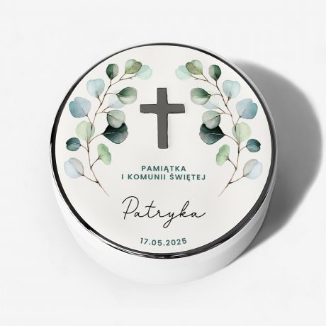 Raniec NA KOMUNI w personalizowanym pudeku raniec komunijny prezent na komuni pamitka komunii witej