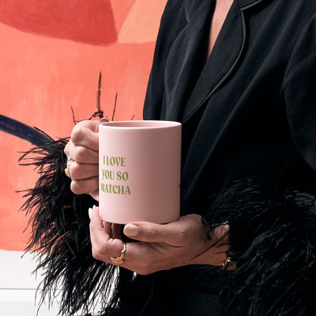 R�owy kubek do matchy I LOVE YOU SO MATCHA matcha kubek kubek dla niej kubek r�owy prezent dla niej