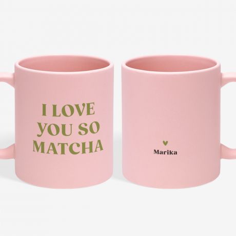 R�owy kubek do matchy I LOVE YOU SO MATCHA matcha kubek kubek dla niej kubek r�owy prezent dla niej