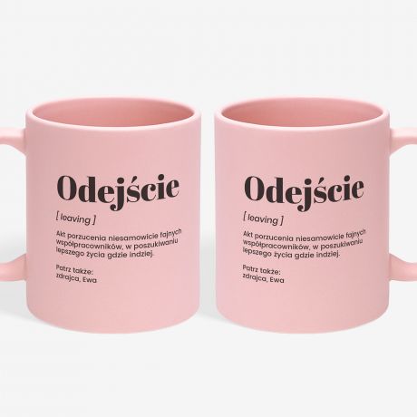 Rowy kubek ODEJCIE prezent na odejcie koleanki z pracy kubek z nadrukiem kubek na prezent prezent poegnalny