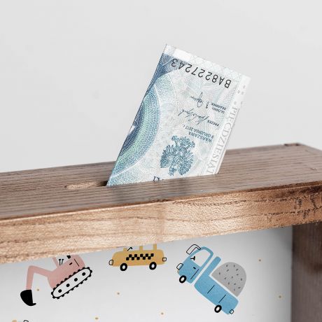 Personalizowana skarbonka DLA CHOPCA z imieniem drewniana skarbonka prezent dla dziecka