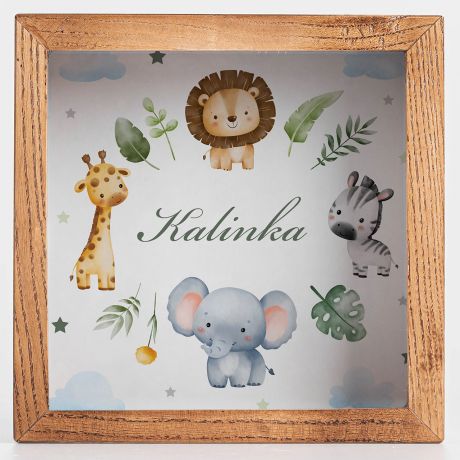 Skarbonka dla dziecka SAFARI personalizowana skarbonka prezent dla dziecka skarbonka z imieniem