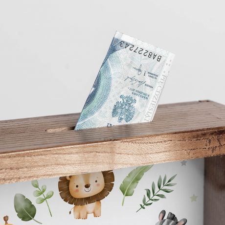 Skarbonka dla dziecka SAFARI personalizowana skarbonka prezent dla dziecka skarbonka z imieniem