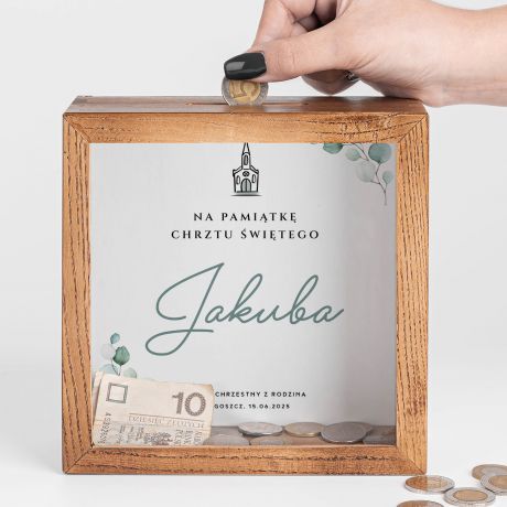 Skarbonka na CHRZEST WITY dla chopca skarbonka dla chopca prezent na chrzest dla chopca