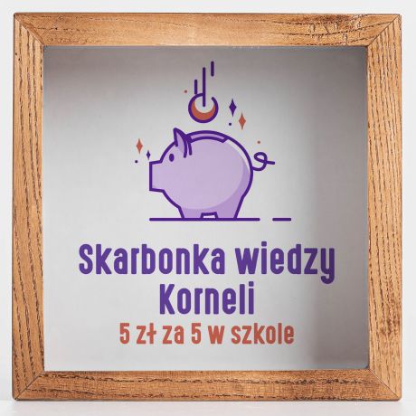 Skarbonka na 5 z ZA DOBRE OCENY mieszny prezent dla dziecka