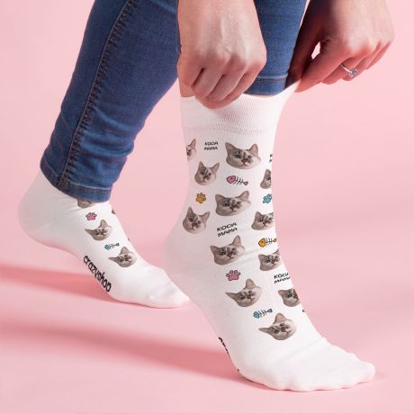 Personalizowane skarpetki KOCIA MAMA 42-45