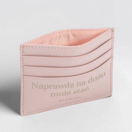 Skrzane etui na karty NA DUO MNIE STA prezent dla koleanki na urodziny