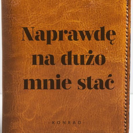 Skrzany portfel mski NA DUO MNIE STA prezent dla faceta