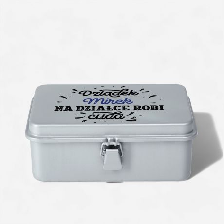 Skrzyneczka na nasiona PREZENT DLA DZIADKA OGRODNIKA szara