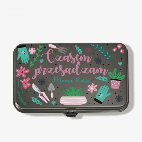 Skrzynka na nasiona CZASEM PRZESADZAM prezent dla mioniczki ogrodu