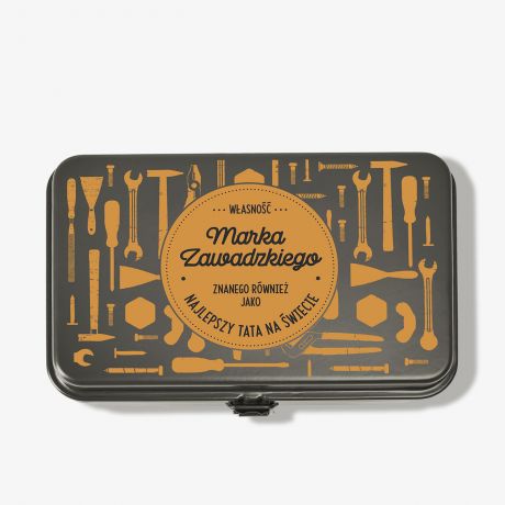 Personalizowana skrzynka narzdziowa dla taty  NAJLEPSZY TATA NA WIECIE ciemnozielona