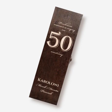Skrzynka na whisky ELEGANCKI PREZENT NA 50 URODZINY DLA MʯCZYZNY prezent na 50 urodziny dla niego