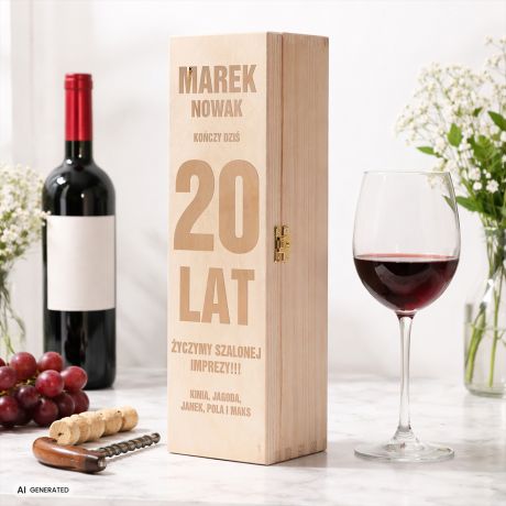 Skrzynka personalizowana na alkohol PREZENT NA 20. URODZINY