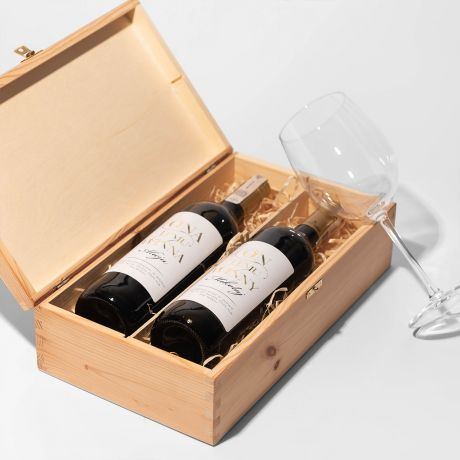 Skrzynka na dwa wina ZY PRACOWNIKW zabawny prezent dla szefa personalizowana skrzynka na prezent dla szefa