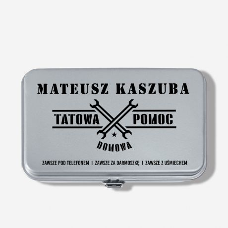 Skrzynka na narzdzia dla taty TATOWA POMOC szara