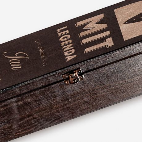 Skrzynka na whisky z grawerem LEGENDA prezent z okazji Dnia Dziadka