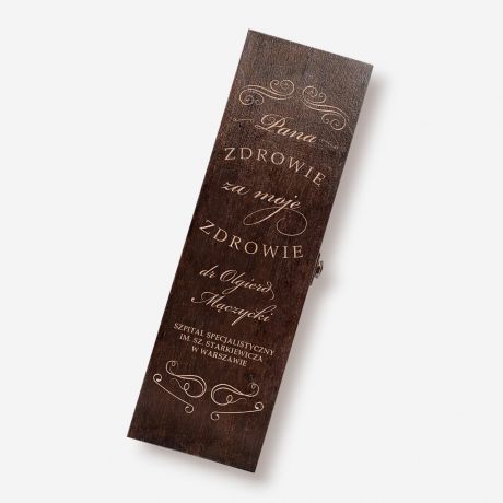 Skrzynka na whisky z grawerem ZDROWIE skrzynka na alkohol oryginalny prezent dla lekarza