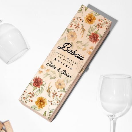 Skrzynka na wino MI�O�� KWITNIE prezent dla babci