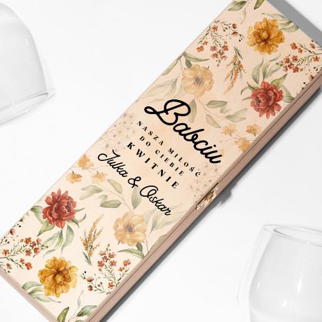 Skrzynka na wino MI�O�� KWITNIE prezent dla babci