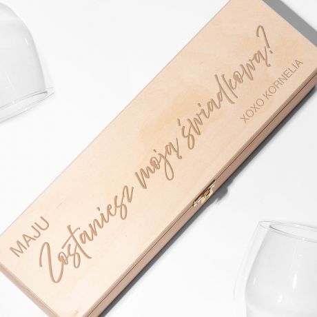 Personalizowana skrzynka na wino PYTANIE O WIADKOWANIE