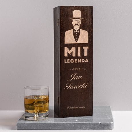 Skrzynka na whisky z grawerem LEGENDA prezent z okazji Dnia Dziadka